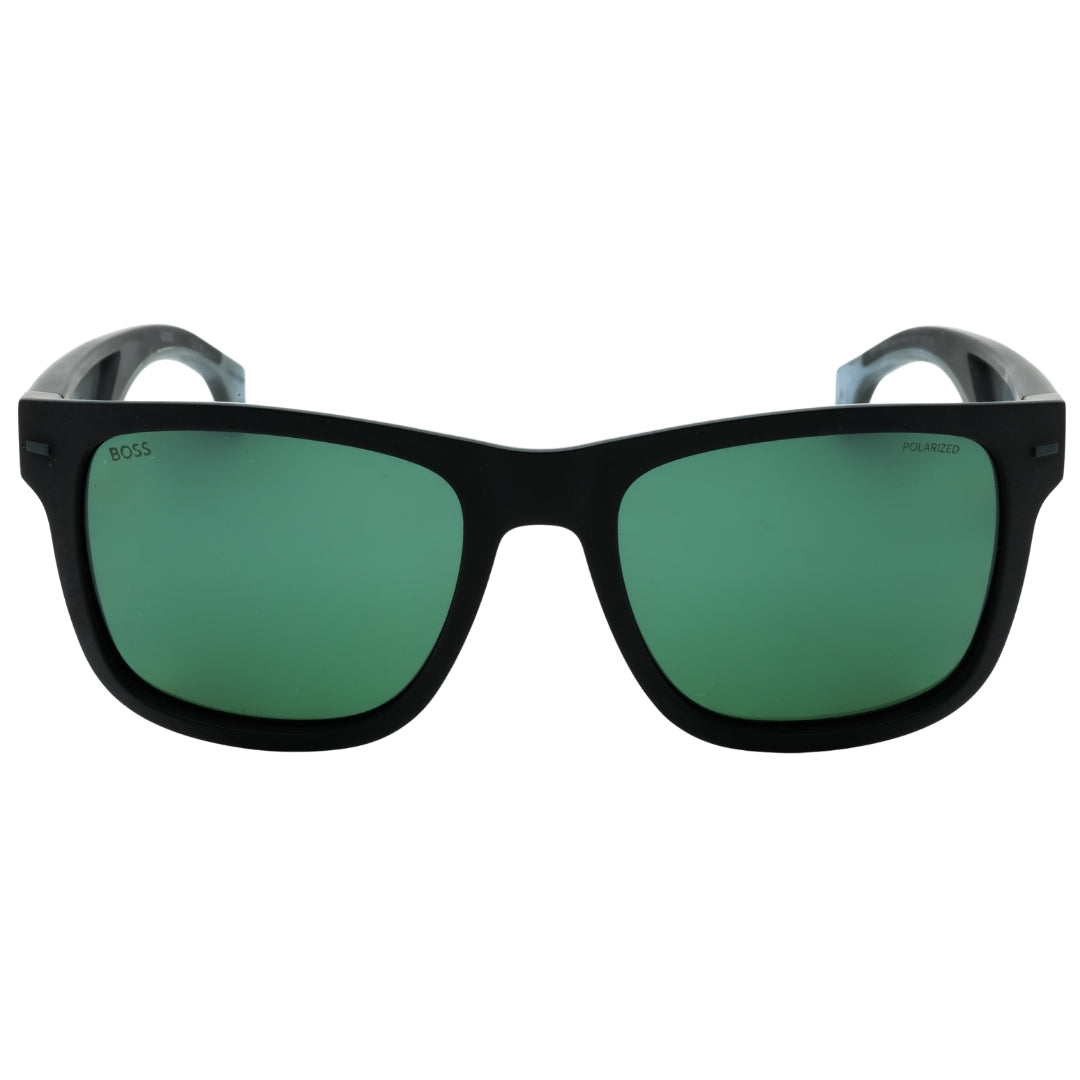 Hugo Boss Green Polarized HC OL Lens Matte Black Sunglasses 1496 0O6W 55