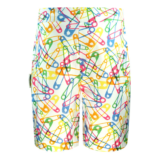 Moschino Multicolour Pin Design White Shorts 1A43258120 1001