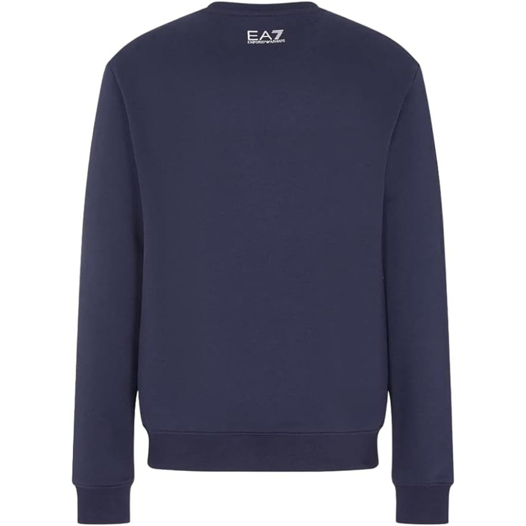 Ea7 Large Brand Logo Navy Blue Sweatershirt