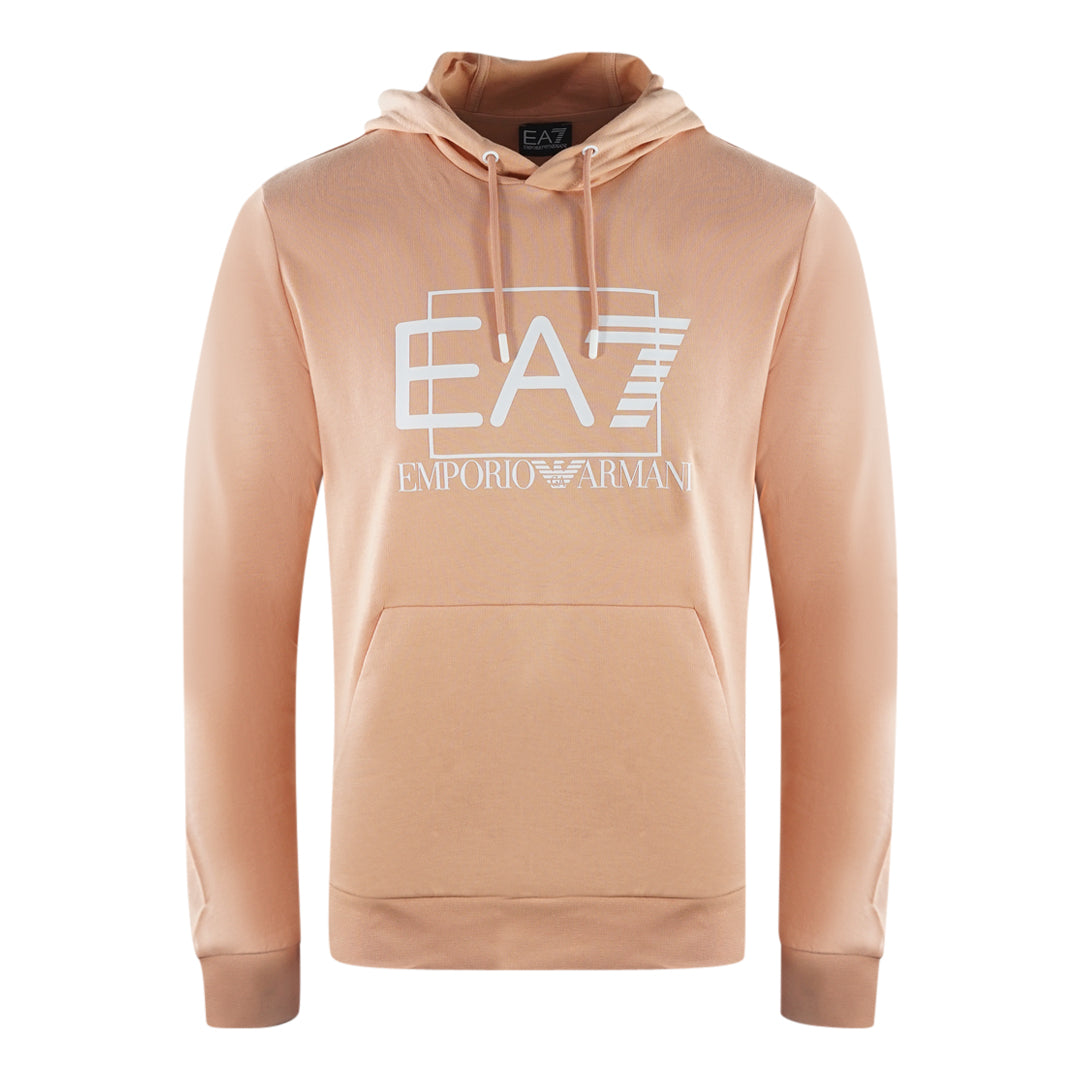 Ea7 Embossed Box Logo Cafe Creme Hoodie