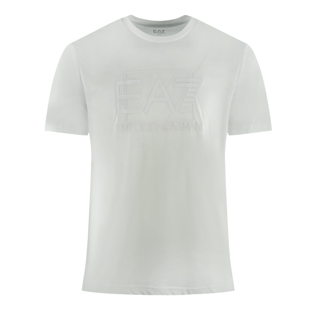 Ea7 Box Logo White T Shirt