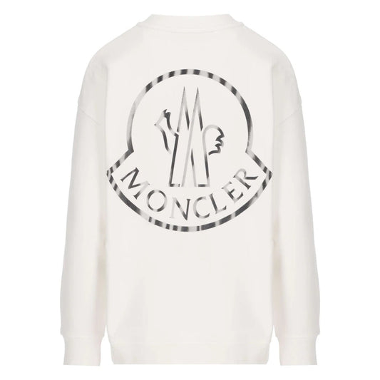 Moncler Detailed Logo On Back White Sweatshirt 8G00031809KX 034