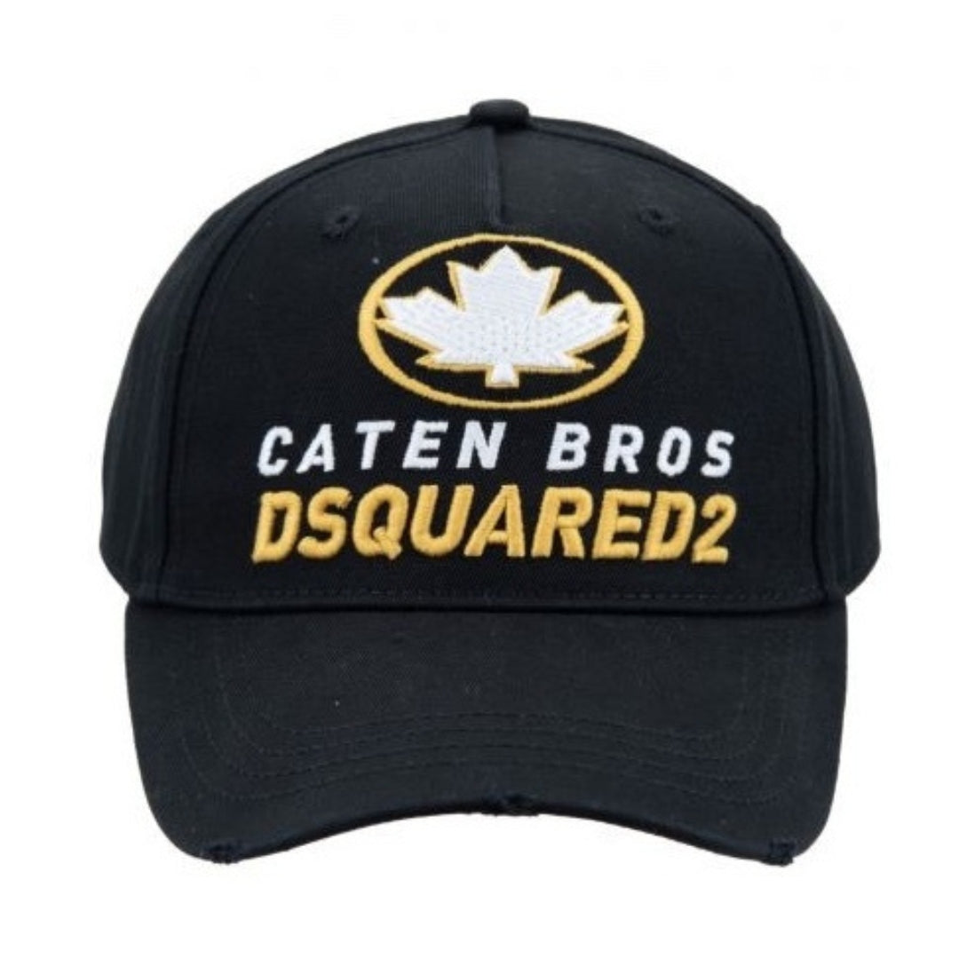 DSQUARED2 BCM0645 2124 Maple Leaf Baseball Cap 2124 BLACK Hat One Size