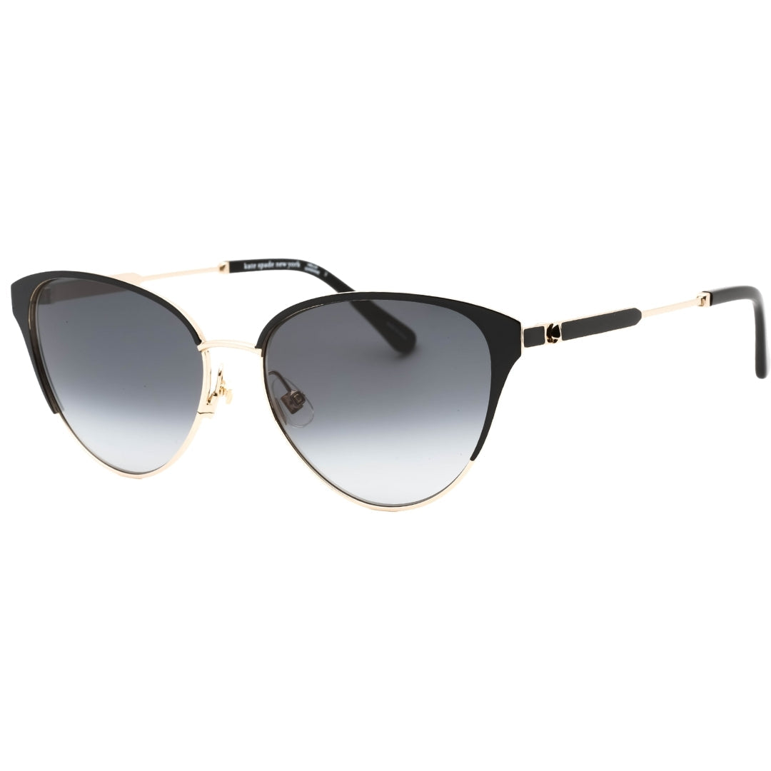Kate Spade Dark Grey SF Lens Black Detail Gold Sunglasses One Size
