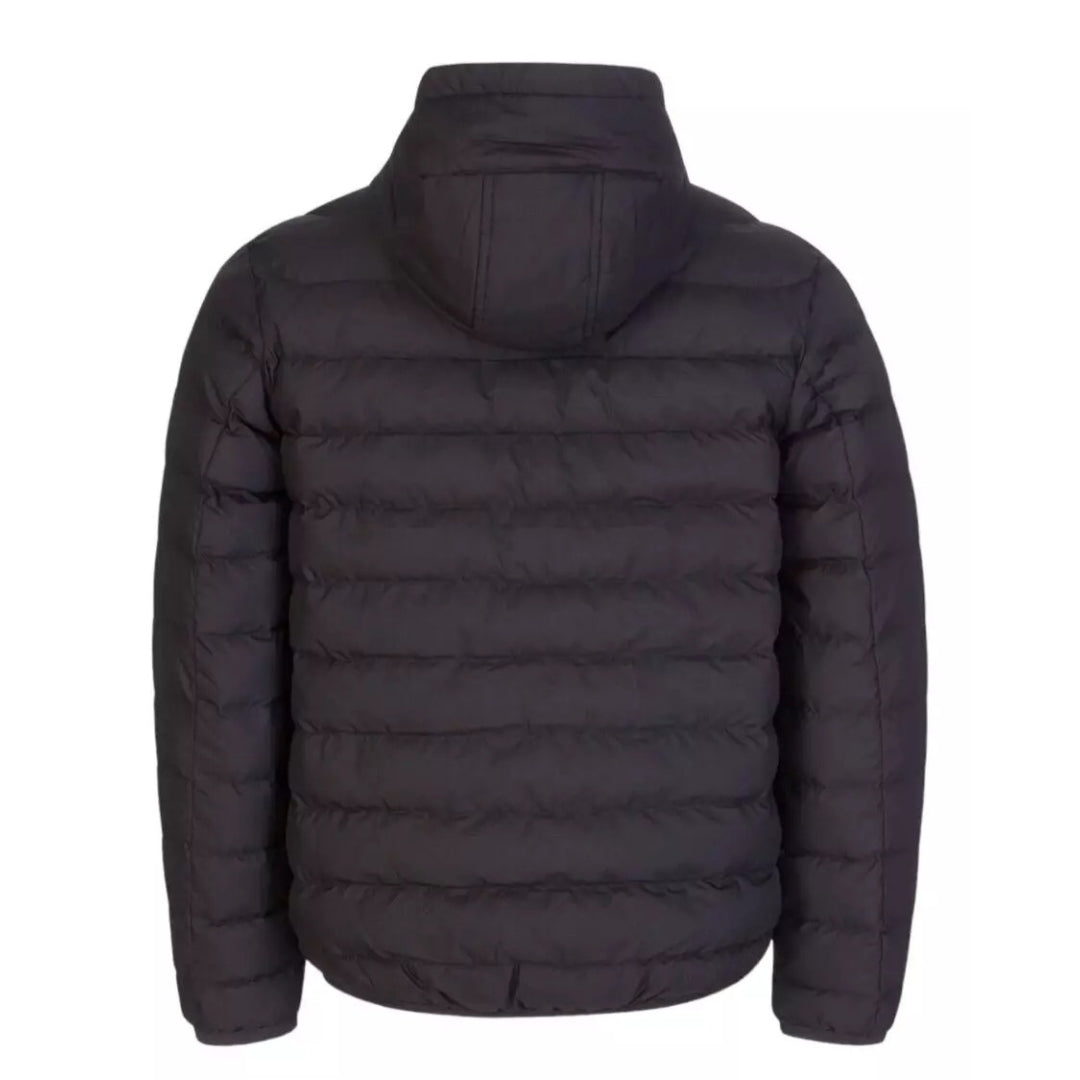FRED PERRY J4565 198 BLACK HOODED INSULATED JACKET M