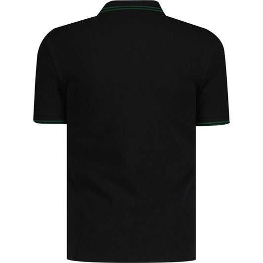 Fred Perry Green Twin Tipped Collar Black Polo Shirt XS