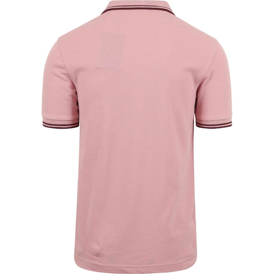 Fred Perry Oxblood Twin Tipped Collar Chalky Pink Polo Shirt XS