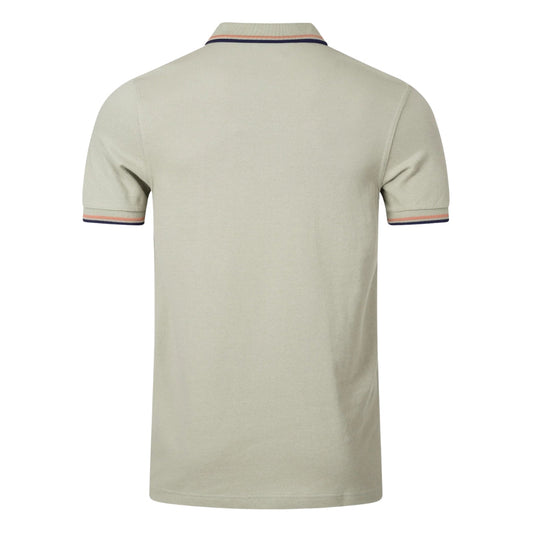 FRED PERRY M3600 T52 SEAGRASS/RUST/FRENCH NAVY TWIN TIPPED POLO SHIRT M