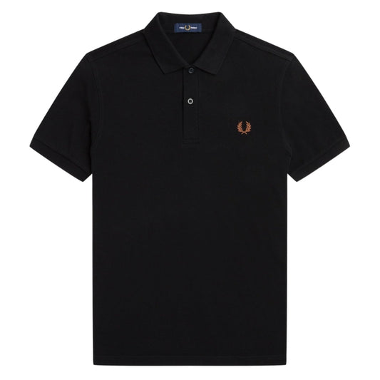 Fred Perry Plain Black Polo Shirt XS