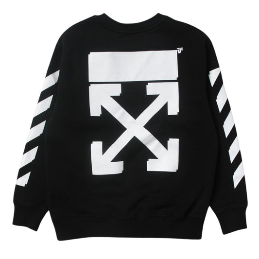 Off-White Kids Rubber Arrow Logo Black Sweatshirt 8Y