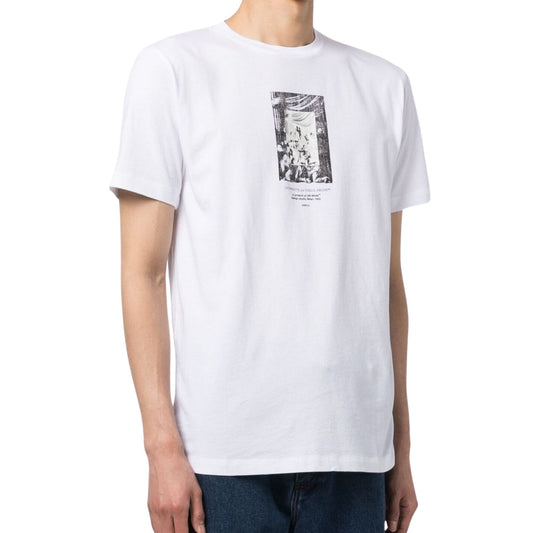 Off-White Paint Mirror Logo Slim Fit White T-Shirt XS