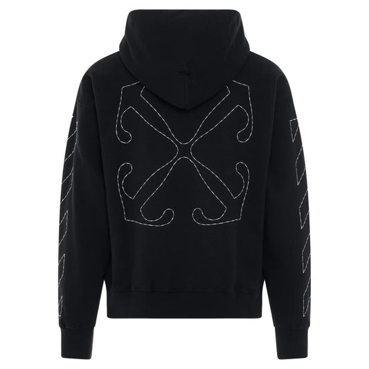 Off-White Off Stitch Diag Design Skate Fit Black Hoodie S