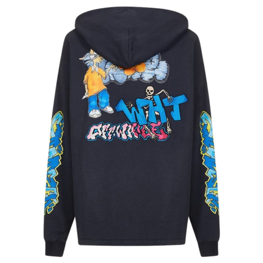 Off-White Graff Pupp Long Skate Hoodie Outerspace S