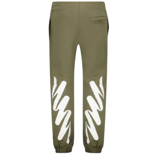 Off-White Wave Diag Slim Shorten Sweatpant Army Green XL
