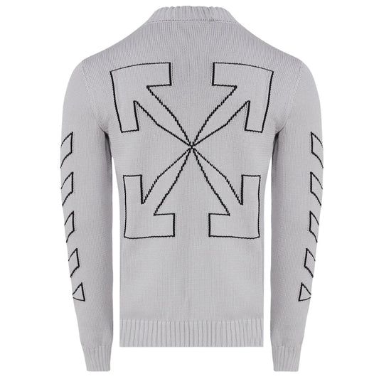 Off-White Diag Outline Medium Grey Knit Jumper M