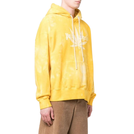 Palm Angels Leaf Tie Dye Hoodie Yellow S