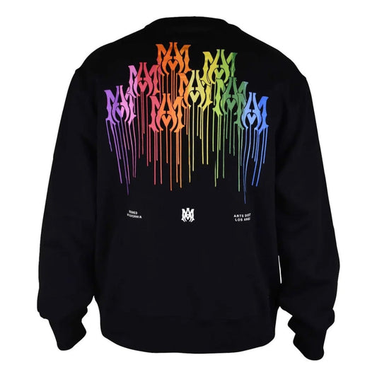 Amiri MA Drip Collage Logo Black Sweatshirt XS