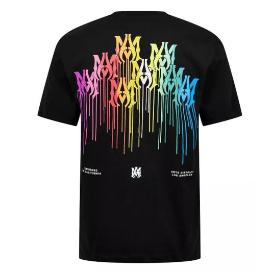 Amiri MA Drip Collage Design Black T-Shirt XS