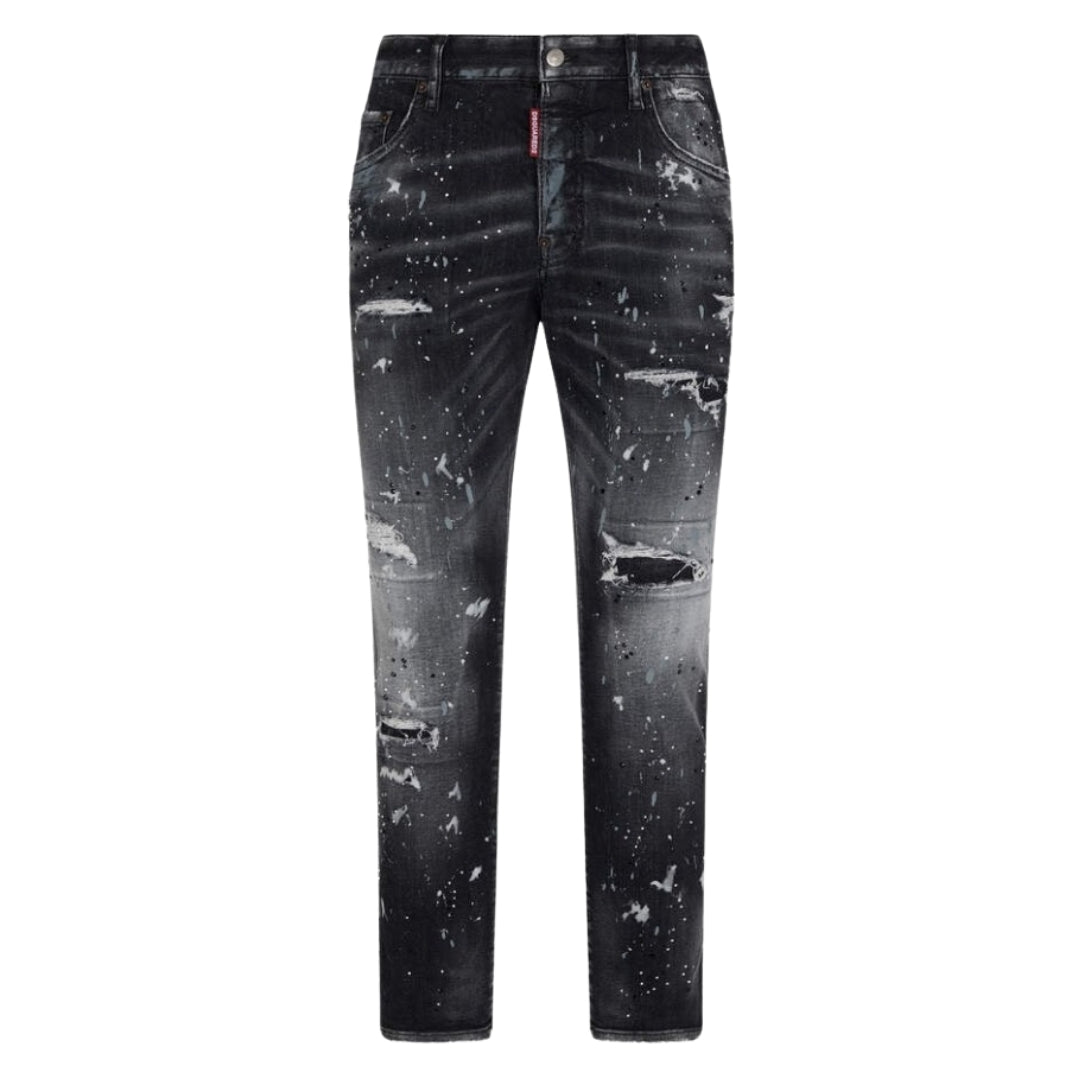 Dsquared2 Skater Jean Paint Splatter Black Wash Jeans S71Lb1396 S30503 900