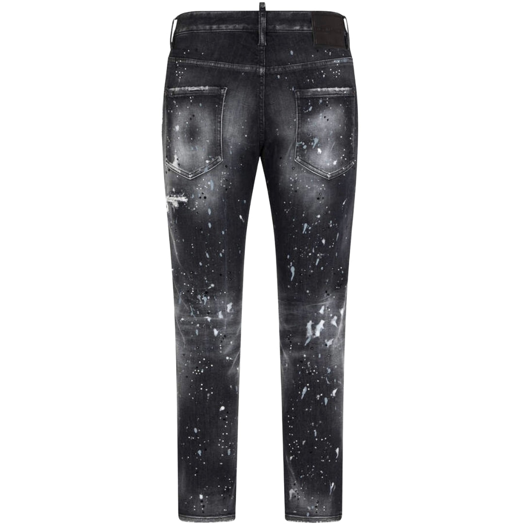 Dsquared2 Skater Jean Paint Splatter Black Wash Jeans S71Lb1396 S30503 900