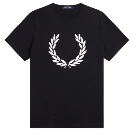 Fred Perry Laurel Wreath Print Kids Black T-Shirt 11-12