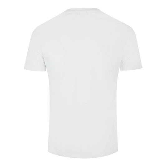 Balmain Brand Embossed Logo White T Shirt