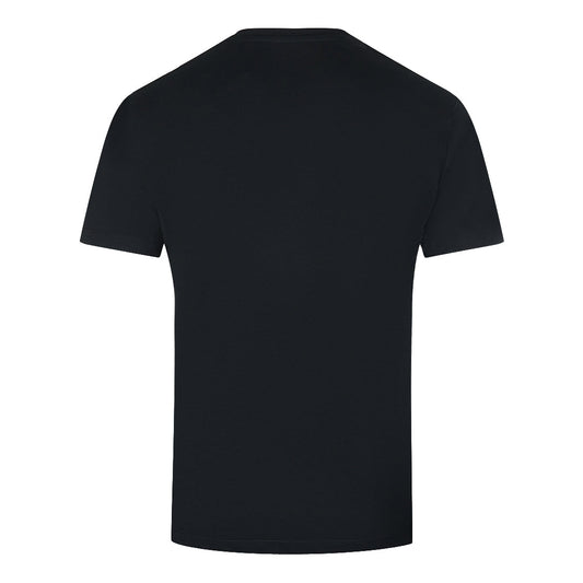 Balmain Brand Embossed Logo Black T Shirt