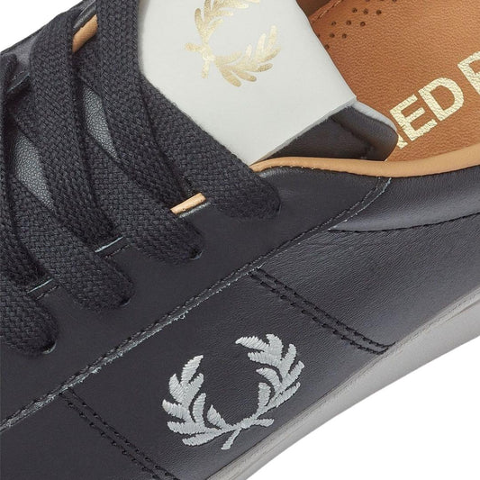 Fred Perry Spencer Vulc Leather B8350 102 Black Trainers B8350 102
