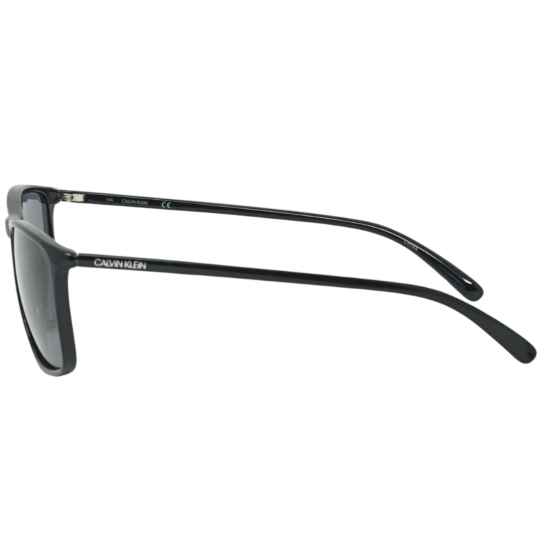 Calvin Klein Solid Smoke Lens Shiny Black Sunglasses Ck20524S 001