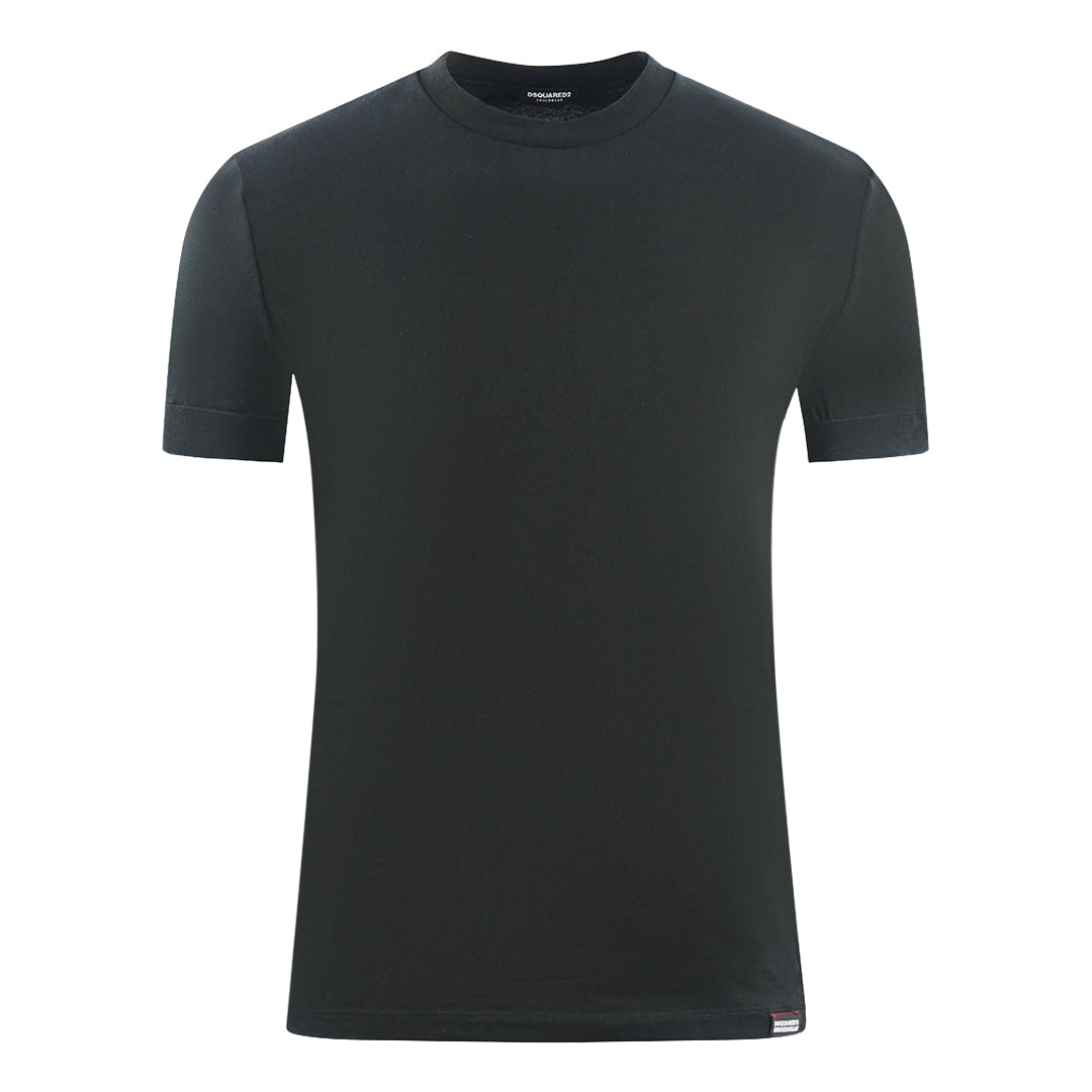 Dsquared2 Bold Brand Logo On Sleeve Black Underwear T Shirt