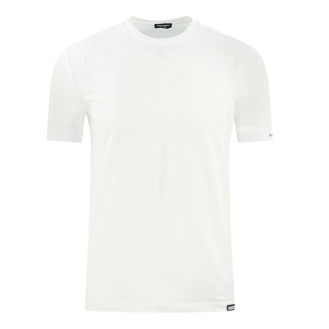 Dsquared2 Bold Brand Logo On Sleeve White Underwear T Shirt