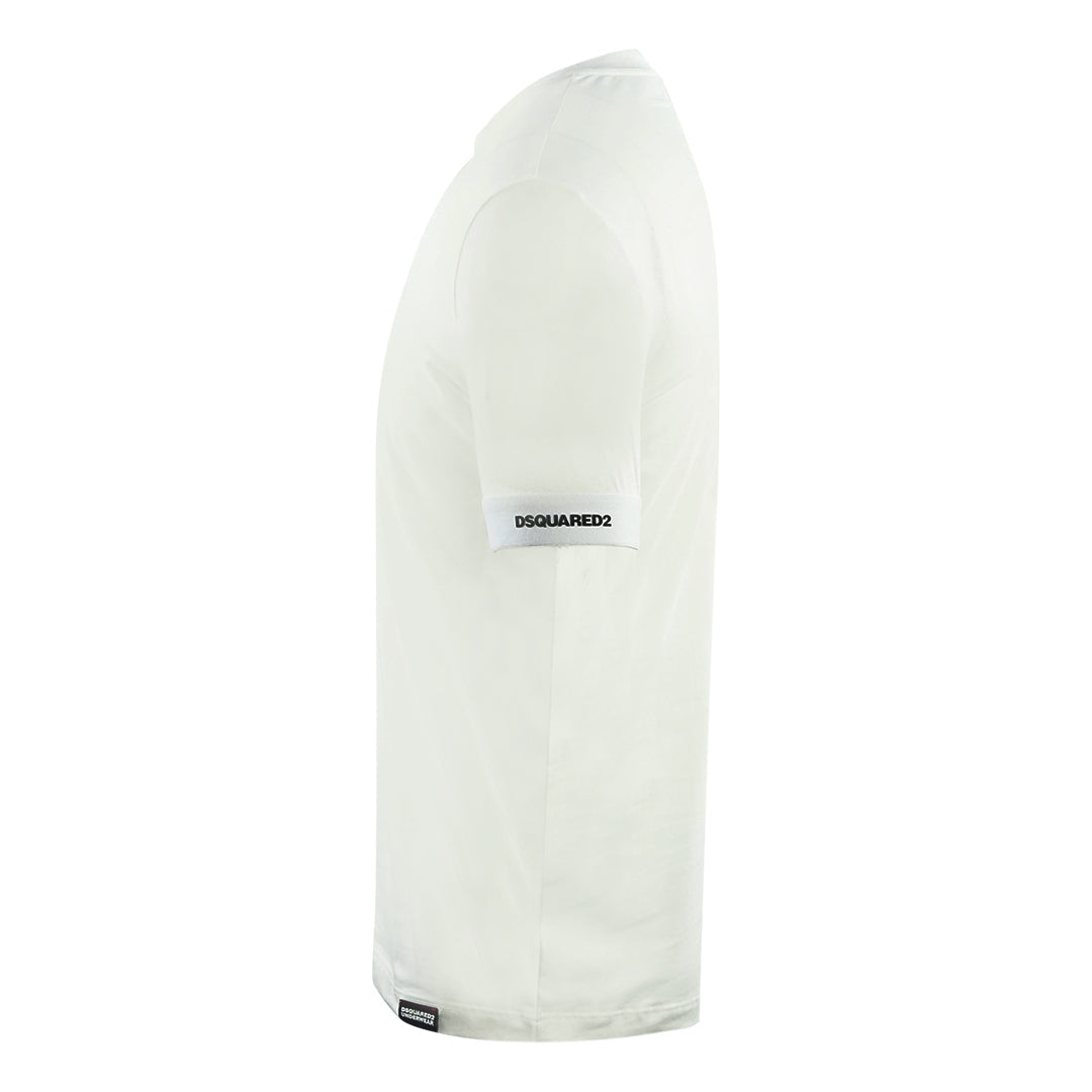 Dsquared2 Bold Brand Logo On Sleeve White Underwear T Shirt