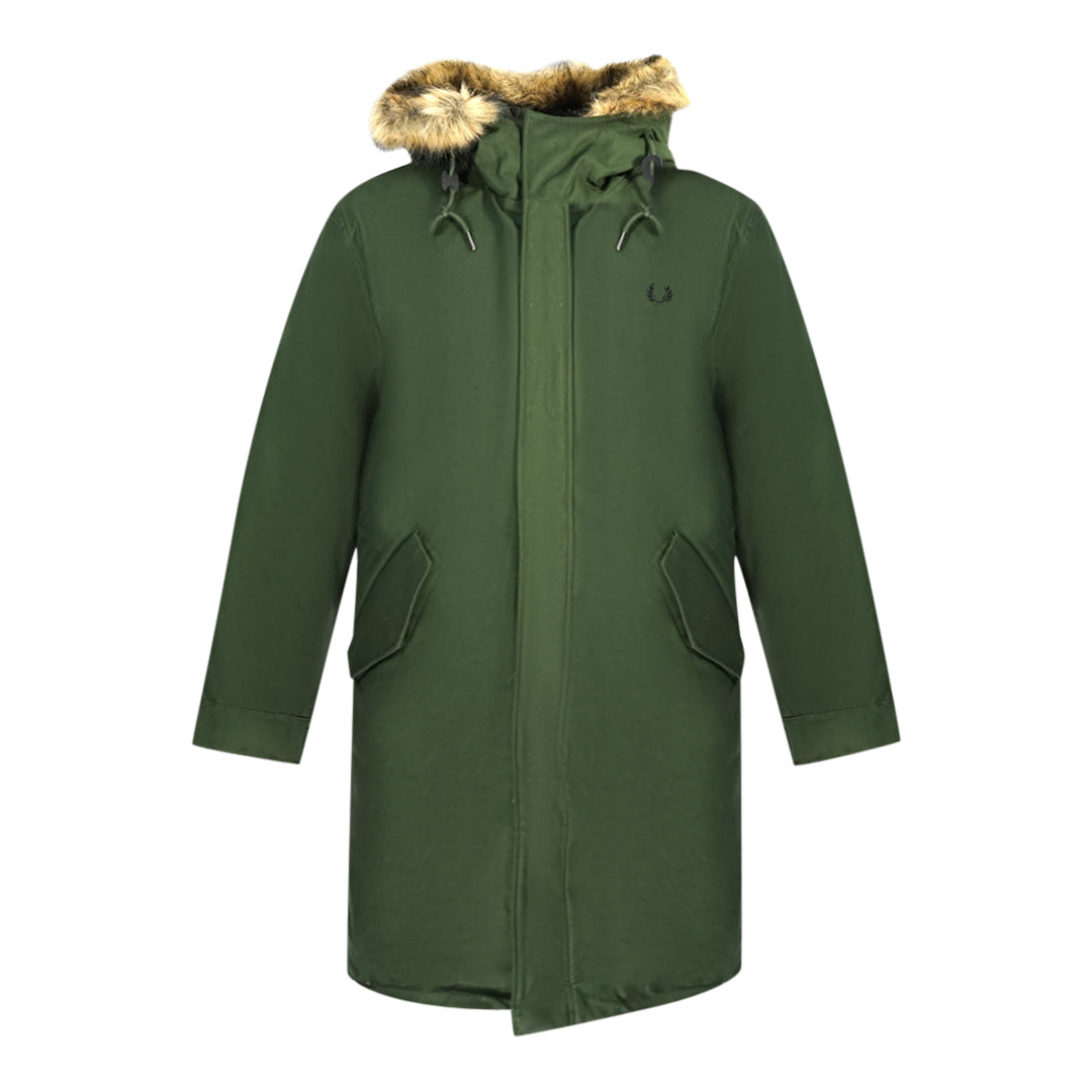 Fred Perry J2570 408 Green Hooded Parka Jacket