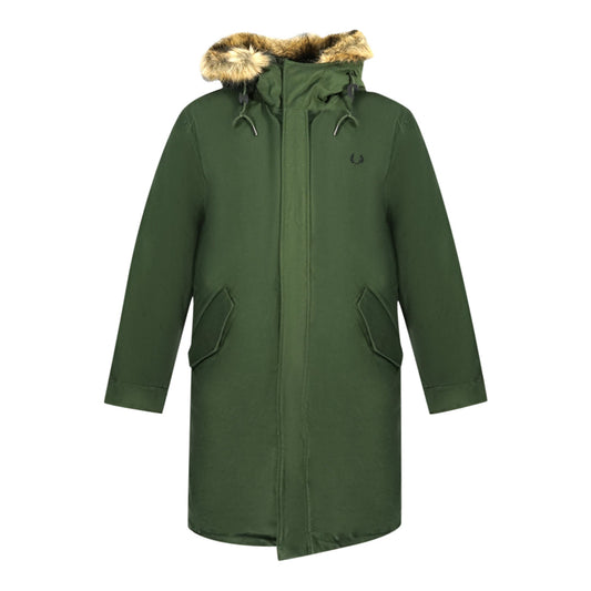 Fred Perry J2570 408 Green Hooded Parka Jacket