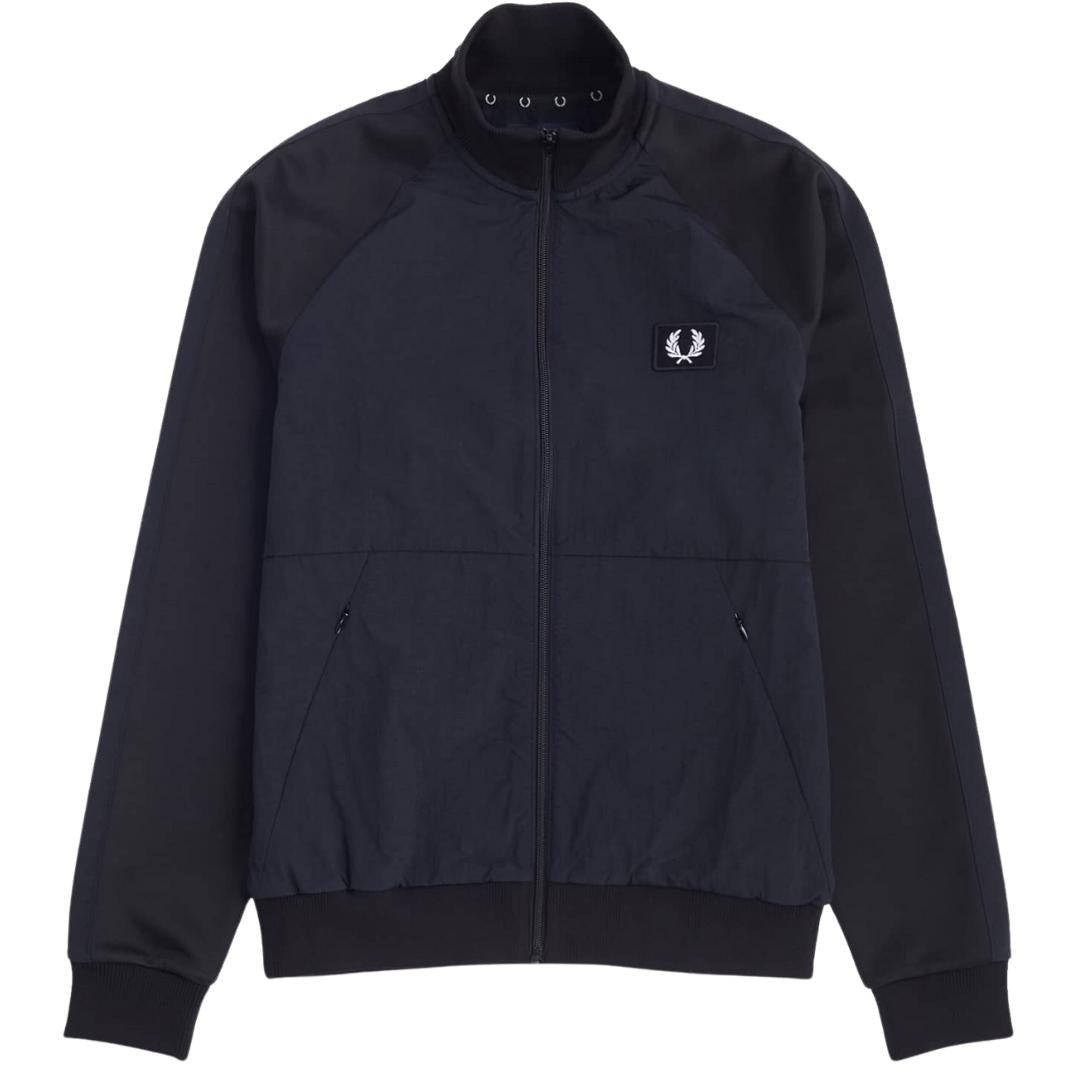 Fred Perry Woven Panel Black Track Jacket