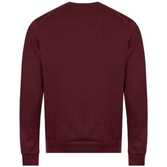 Fred Perry Ox Blood V Neck Burgundy Jumper K9601 597