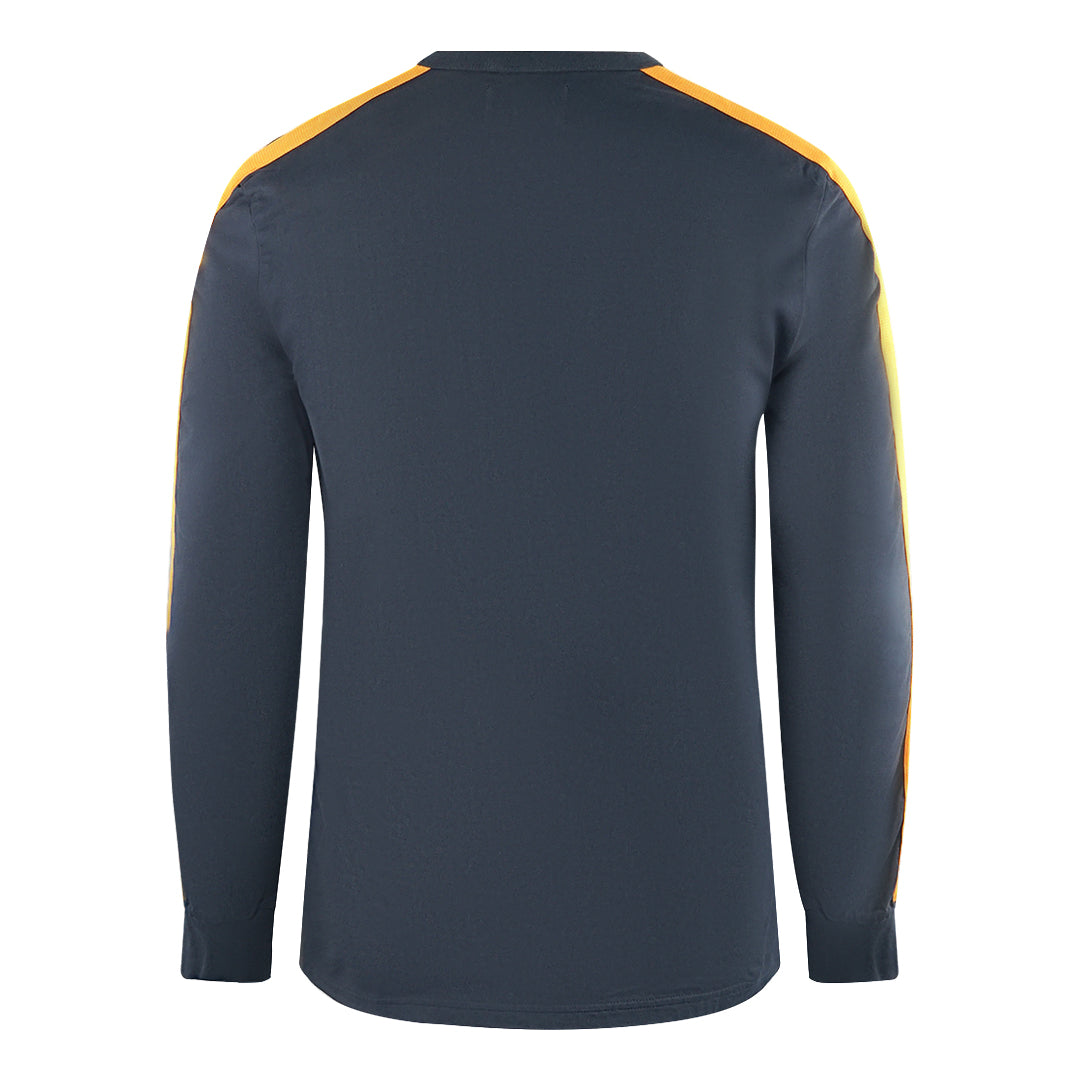 Fred Perry Botanical Dye Long Sleeve Navy Blue T Shirt