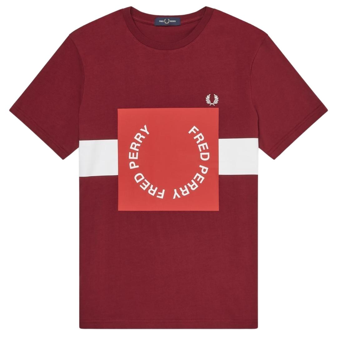 Fred Perry M8521 A27 Graphic Red T Shirt M8521 A27