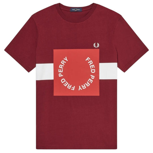 Fred Perry M8521 A27 Graphic Red T Shirt M8521 A27