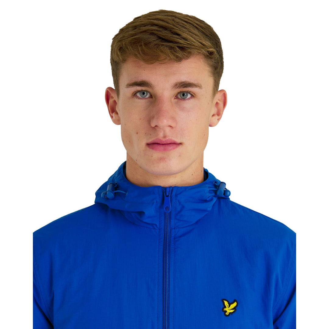 Lyle Scott Branded Bright Blue Hooded Short Lightweight Jacket