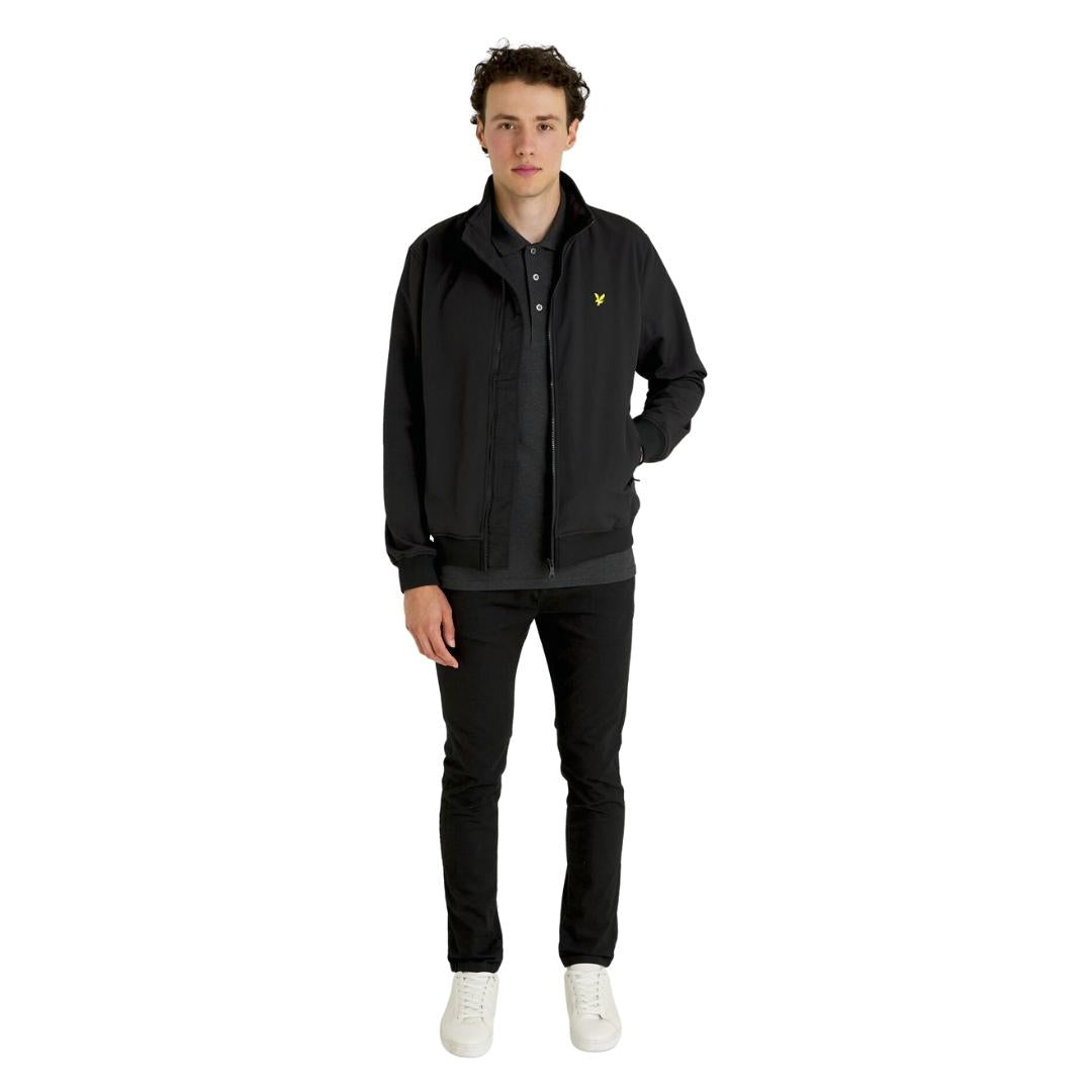 Lyle Scott Branded Chest Logo Charcoal Marl Polo Shirt