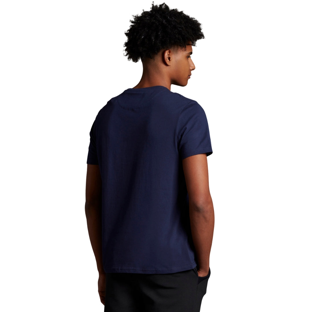Lyle Scott Branded Chest Logo Navy Blue T Shirt