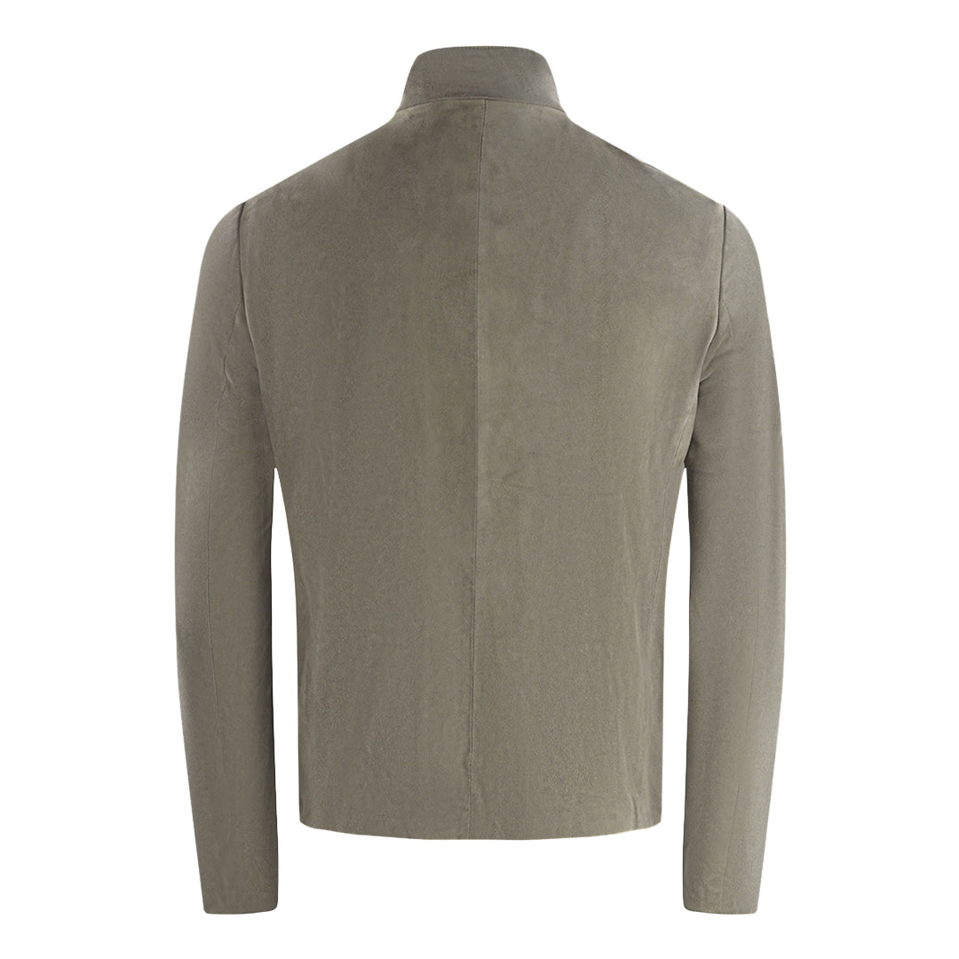 Emporio Armani Grey Leather Jacket 3Z1BM71LBBZ0645