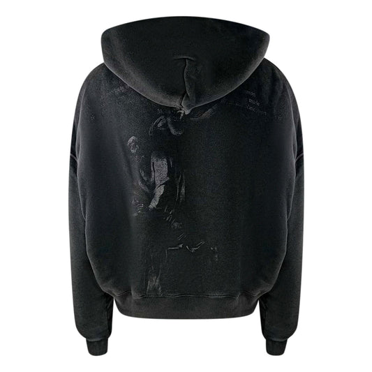 Off-White Black Oversized Hoodie OMBB118F23FLE0091077