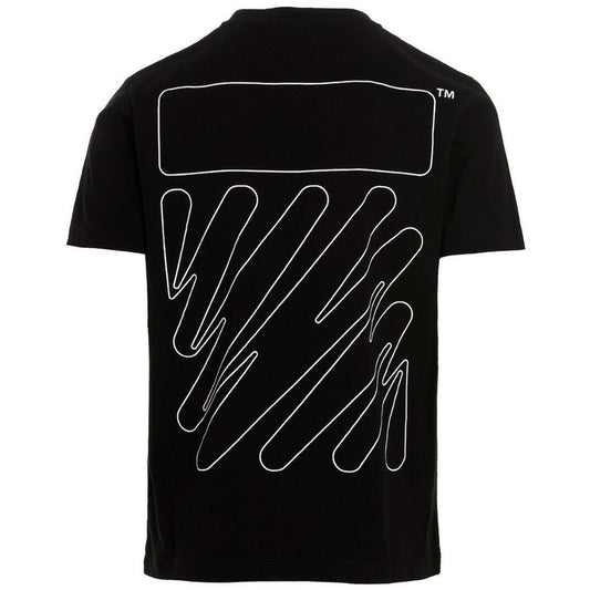 Off White Wave Out Design Slim Fit Black T Shirt