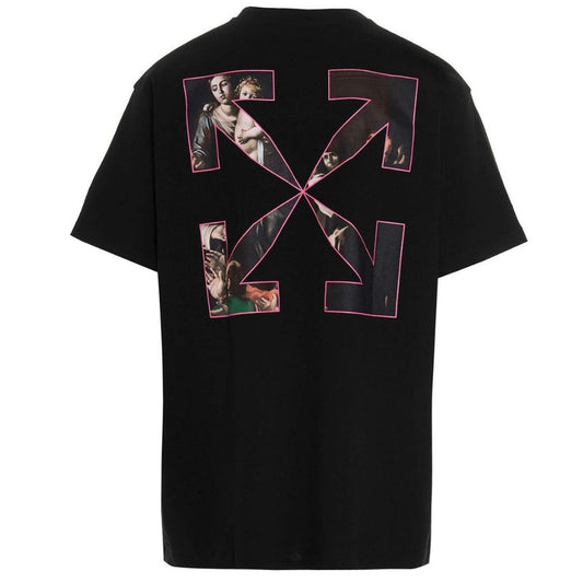 Off White Sprayed Carvaggio Black Oversized T Shirt