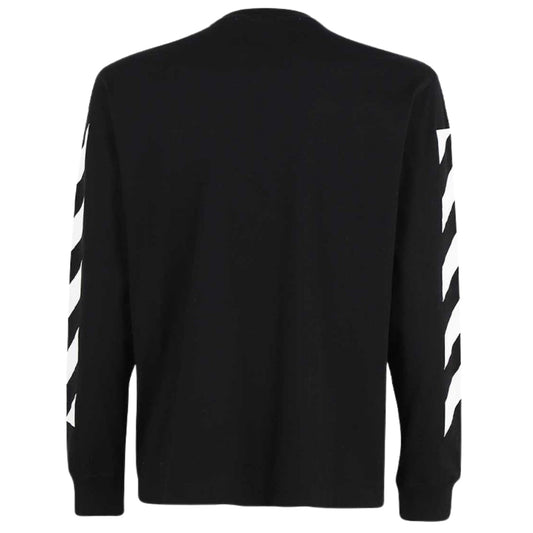 Off White Diagonol Helvetica Black Long Sleeve T Shirt