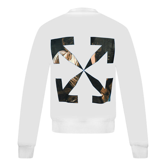 Off White Caravaggio Angel Arrow Logo White Sweatshirt OMBA025E20FLE005 0110
