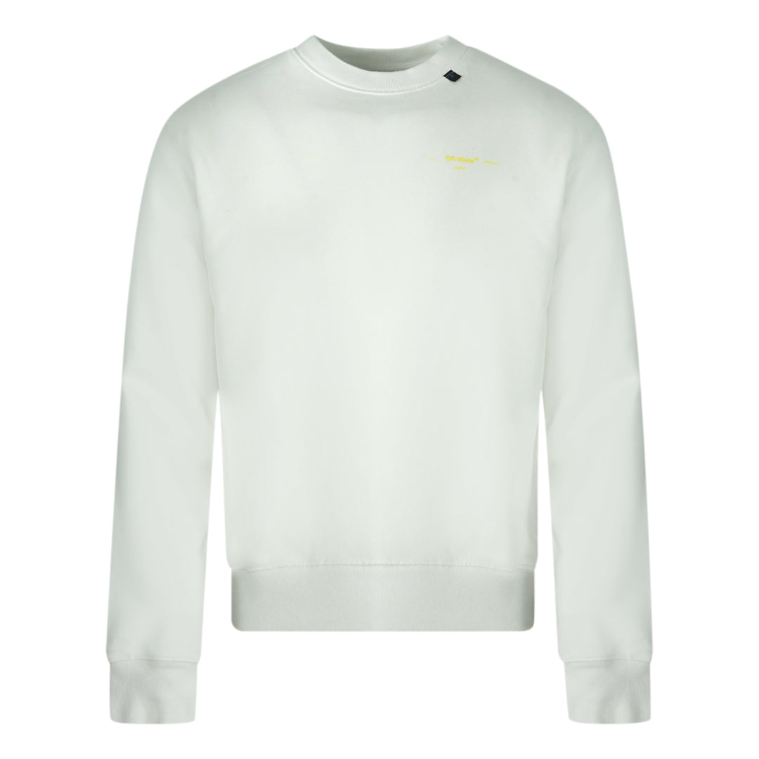 Off White Yellow Black Arrow Back Logo White Sweatshirt