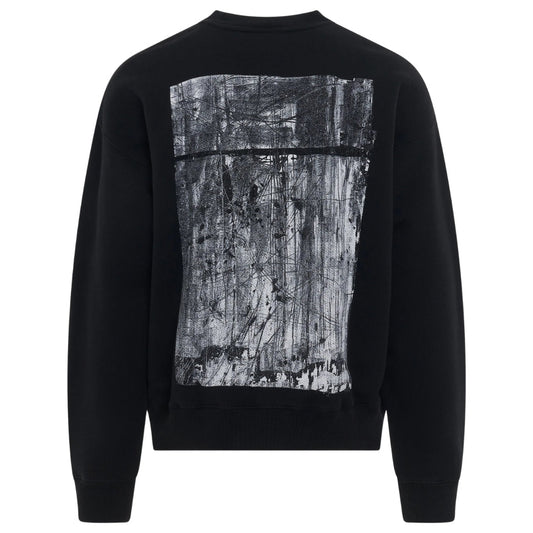 Off White Scratch Tab Box Design Skate Fit Black Sweatshirt